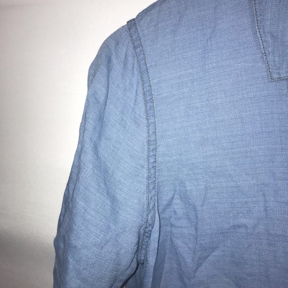 Women's J. Brand Short Sleeve Chambray Button Down Shirt - Picture 9 of 10